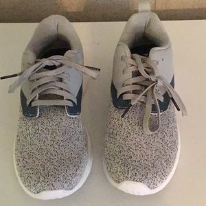 Nautica mesh grey with blue stripe, white soles sneakers size 8